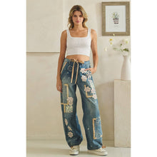 Denim Washed Block Patched Oli+Hali Pants