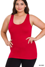 Dark Red Scoop Neck Seamless Zenana Tank Top 6/28/23 6516