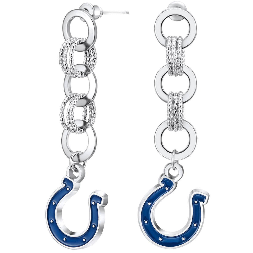 NFL Indianapolis Colts Circle Links Post Earrings