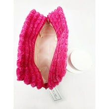 Pink Soft Puff Textured Light Weight Cosmetic Bag