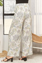 Lime Abstract Pattern Wide Leg  Pants