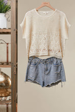 Ivory Floral Detail Crochet Boho Mello Top