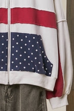 Off White United States Patch work Oversized Zip Mello Hoodie