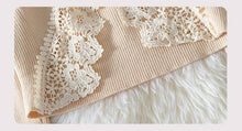 Beige Lace Backless Knit Sweater Top