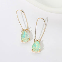 Saphire Teardrop Stone Cushion Dangle Earrings