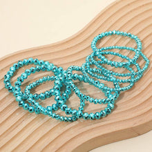 Silver Faceted Beaded Stretch Multi Layered Bracelets