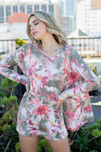 Olive Multi Tie Dye Loose Fit Tunic Ces Femme Top 7/7/23 6589