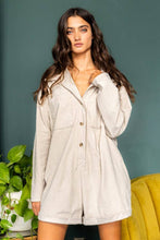Taupe Airflow Collared Solid Corduroy Bucketlist Romper