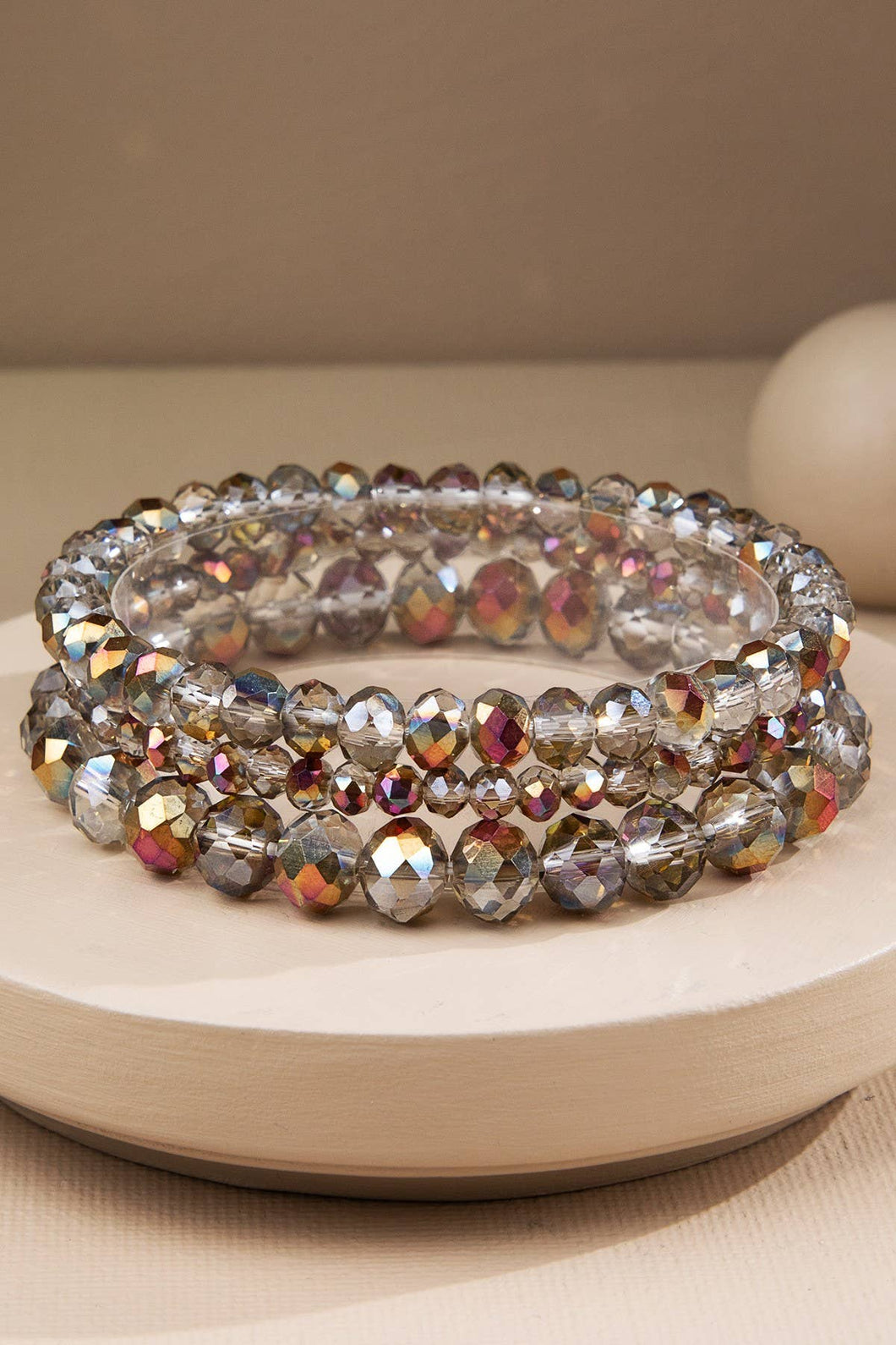 Firefly Glow 3 Strand Glass Bead Bracelet Set