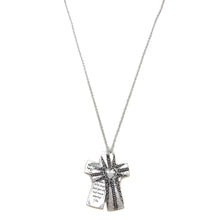 John 3:16 Bible Reversible Cross Pendant 30" Necklace: Silver Heart