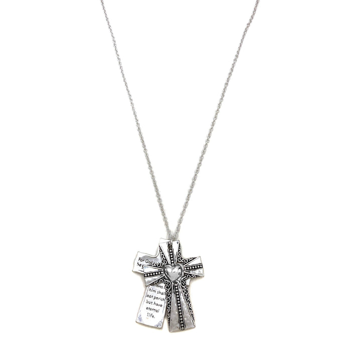 John 3:16 Bible Reversible Cross Pendant 30