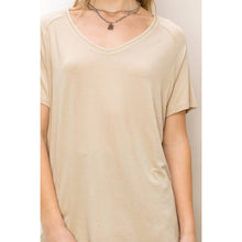 Cafe Latte Oversized V-Neck Tee