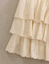 Apricot Solid Color Elastic Waist Pull -On Tiered Ruffle Pants