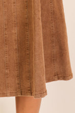 Mocha Strapless Stretch Denim Midi Dress