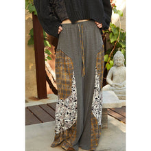 Thermal woven mixed raw edge casual pants: Heather Charcoal