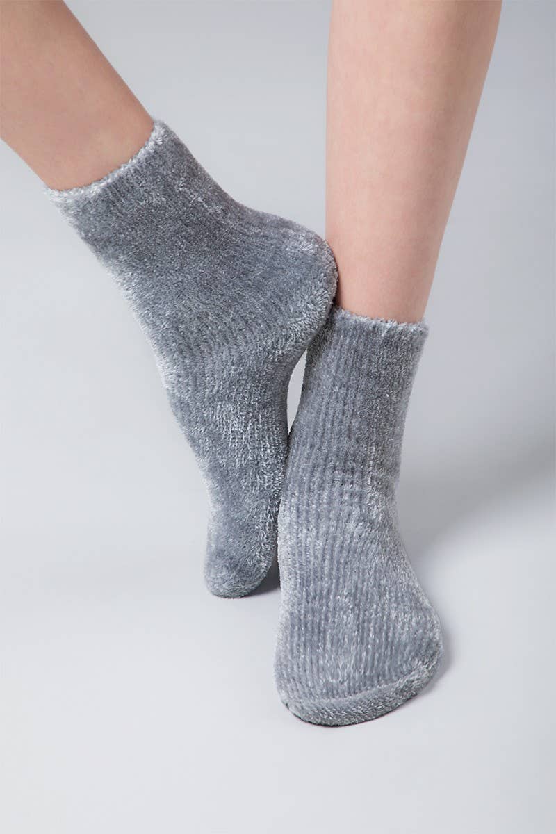 Grey Luxury Chenille Socks