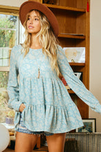 Mint Paisley Babydoll Top 10/6/23 7166