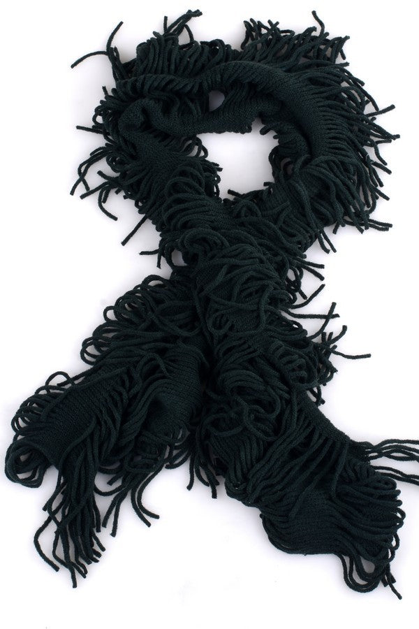 Black Ribbed Knit Scarf 1/8/24 7747