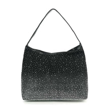 Black Glamorous Rhinestone Design Hobo Handbag