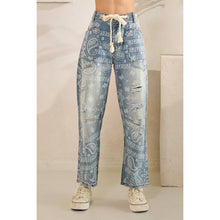 Denim Washed Paisley Patch Oli+Hali Jeans
