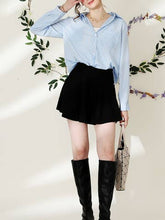 Blue White Striped Button Down Long Sleeve Collared Shirts