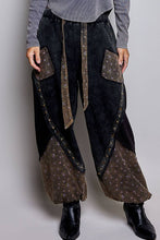 Black Multi High Rise Thermal French Terry Knit Patch Jogger POL Pants