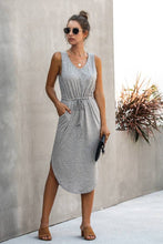 Grey V Neck Sleeveless Tank Dresses