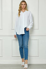 White Oversized Boyfriend Light Weight Air flow Button Up Shirt