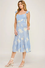 Blue Meadow Breeze Embroidered Flutter Dress