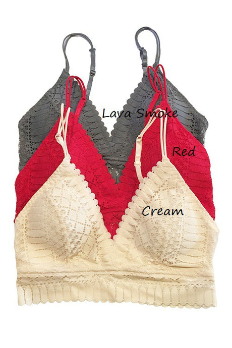 Red Lace Longline Bralette 12/23/25 1257