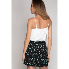 Black Print Wrap Print Skirt