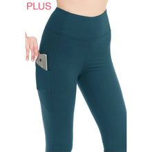 Plus Size Premium High Waist Solid Activewear Leggings: Forest Green