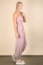 Mauve PLUS SIZE Mineral Washed Cotton Gauze Jumpsuit