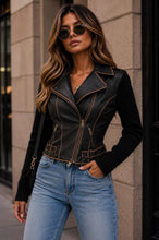 Coffee Phoenix Fusion Biker Jacket