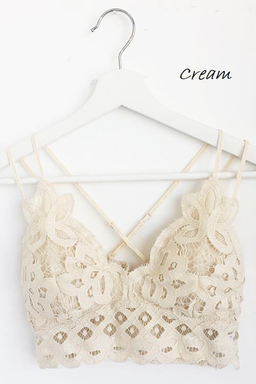 Cream Crochet Lace Bralette 10/24/23 7265