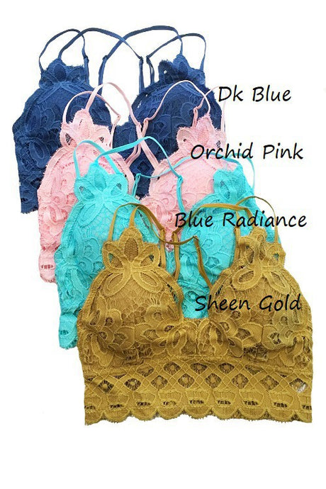 Dark Blue Plus Crochet Lace Bralette 2/13/25 9593