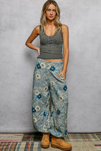 Navy Multi Printed Twill Relaxed Fit Floral POL Pants