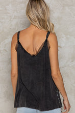 Black Lace Up Sleeveless Knit POL Top 6/19/23 6461