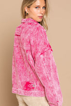 Cherry Pink Pocket Front Collared Button Down Corduroy POL Jacket 7/20/23 6693