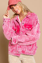 Cherry Pink Pocket Front Collared Button Down Corduroy POL Jacket 7/20/23 6693