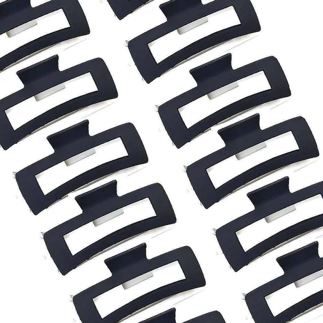 12pk Black Matte Hair Claw Clips Minimalist Strong Hold Jaw Clips Everyday Hair Accessories