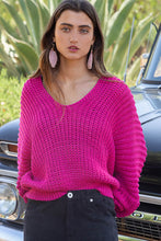 Magenta Plus Dolman Long Sleeve Cable POL Sweater 8/11/23 6841