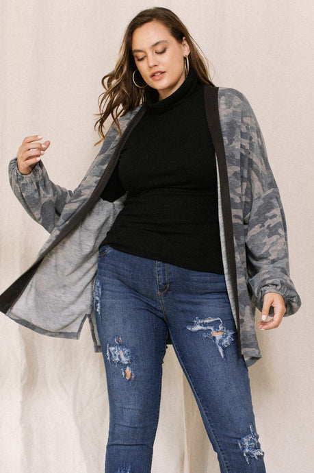 Camo Grey Loose Fit Knit Oddi Cardigan 9/28/23 7131