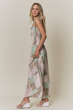 Sage Patchwork Smocked Maxi Dress