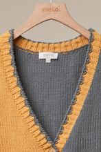 Mustard Embroidered Front Pocket Cardigan