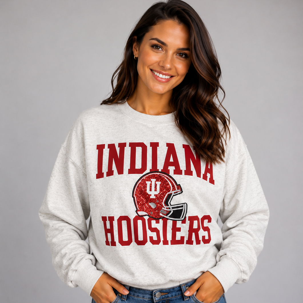 Indiana Hoosiers Football Slouchy Drop Shoulder Crewneck