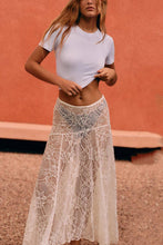 White Delicate Lace Midi Skirt
