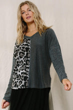 Charcoal Color Block Hacci Oddi Top 9/28/23 7138