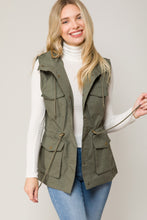 Olive Hooded Utility Vest Jacket 10/23/23 7218