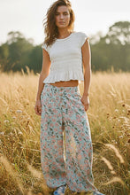 Sky Multi Vintage Washing Printed Twill Relaxed Fit Floral POL Pants